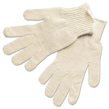 MCR Safety Knit Gloves, Small, Knit-Wrist, Natural (12 PR / DZ)