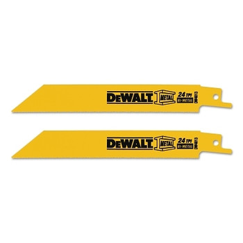 DeWalt Metal Cutting Reciprocating Saw Blades, 6 in, 24 TPI, Straight Back, 2/PK (10 EA / BOX)