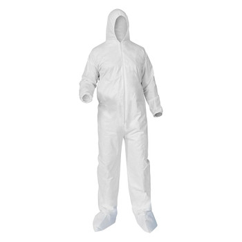 Kimberly-Clark Professional KleenGuard A35 Economy Liquid & Particle Protection Coveralls, Zipper Front/Hood/Boots/Elastic Wrists/Ankles, White, 5XL (1 CA  / CA )