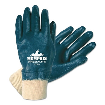 MCR Safety Predalite Nitrile Gloves, Fully Coated, Large, Blue (12 PR / DZ)