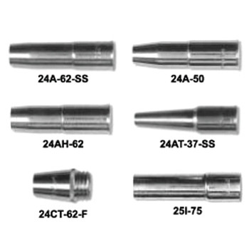 Tweco 25 Series Nozzles, Coarse Thread, 1/8 in. Tip Recess, 1/2 in, For No. 5 Gun (1 EA / EA)