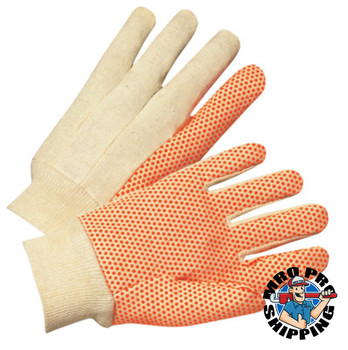 ANCHOR BRAND 101-1090 Anchor Canvas Glove W/ Orange Pvc Dots (12 PR / DZ)