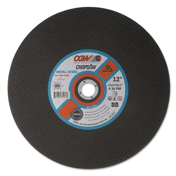 CGW Abrasives Cut-Off Wheel, Chop Saws, 12 in Dia, 3/32 in Thick, 36 Grit, Alum. Oxide (20 EA / BOX)
