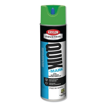 Krylon Quik-Mark APWA Water-Based Inverted Marking Paint, 12oz Aerosol, Green (12 CN / CA)