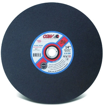 CGW Abrasives Stationary Saw Wheel, Type 1 Fast Cut, 12 in Dia, 1/8 Thick, 24 Grit Alum. Oxide (10 EA / BX)