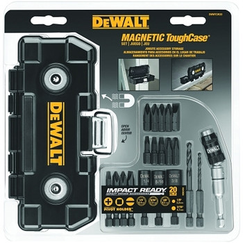 DeWalt 20-Pc. Impact Ready Magnet ToughCase Sets, Includes Pivot Holder, Deep Sockets, Drill Bits, Screwdriver bits (1 EA / EA)