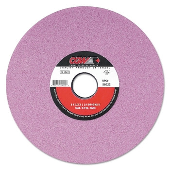 CGW Abrasives Pink Surface Grinding Wheels, R/2-8 x 3/8,, 14 X 2, 5" Arbor, 46, I (1 EA / EA)