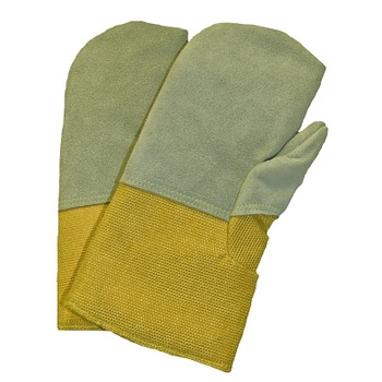 Anchor Brand High Heat Gloves, Fiberglass; Full Leather Face/Wool, Yellow, Large (24 PR / CA)