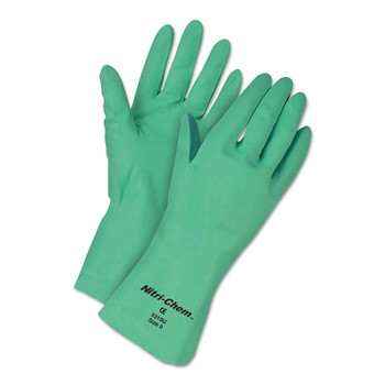 MCR Safety Unsupported Nitrile Gloves, Straight;Gauntlet Cuff, Flocked Lined, X-Large,15mil (1 DZ / DZ)