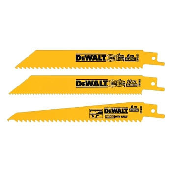 DeWalt Reciprocating Blade Sets, Wood/Metal, 3 pc (10 ST / PK) DeWalt Reciprocating Blade Sets, Wood/Metal, 3 pc (10 ST / PK)