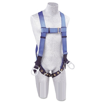 Protecta First Full Body Harnesses, Back & Side D-Rings, Tongue Buckle Legs, Blue (1 EA / EA)