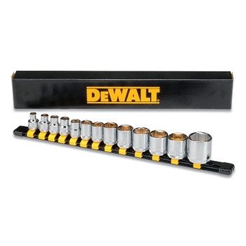 DeWalt 13 Piece Socket Set, 3/8 in Drive, 6 Point, Inch (1 ST / ST)