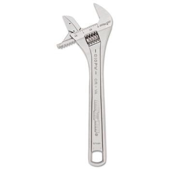 Channellock Adjustable Wrench, 10.26 in Long, 1.57 in Opening, Chrome (1 EA / EA)