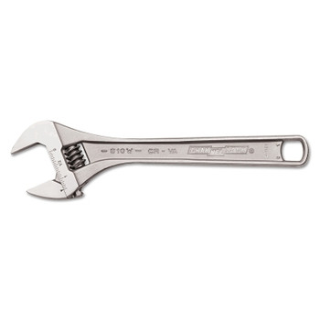 Channellock Adjustable Wrench, 10 in Long, 1-3/8 in Opening, Chrome (1 EA / EA)