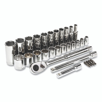 Crescent 30-Pc 3/8 in Drive 6 and 12 Point SAE Mechanics Tool Set, SAE (1 EA / EA)