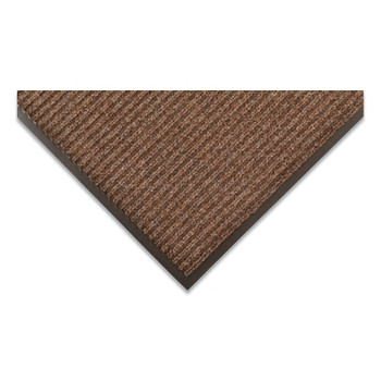 NoTrax Heritage Rib Heavy-Weight Scraper Entrance Mat, 3/8 in x 4 ft W x 6 ft L, Needle-Punched Yarn, Vinyl Backing, Brown (1 EA / EA)