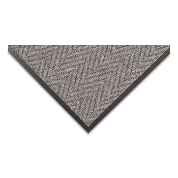 NoTrax Arrow Trax Low-Profile Scraper Entrance Mat, 3/8 in x 3 ft W x 4 ft L, Needle-Punched Yarn, Vinyl Backing, Gray (1 EA / EA)