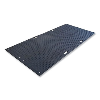 Checkers TrakMat Ground Protection Mat, 0.5 in Thick x 36 in W x 96 in L, Black (1 EA / EA)
