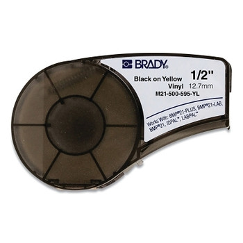Brady BMP21 Plus Series B-595 All-Weather Viynl Label, 21 ft L x 0.5 in W, White on Red (1 CQ / CQ) Brady BMP21 Plus Series B-595 All-Weather Viynl Label, 21 ft L x 0.5 in W, White on Red (1 CQ / CQ)