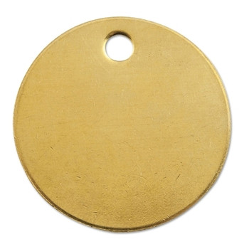 C.H. Hanson Brass Tags, 18 gauge, 1 1/2 in Diameter, 3/16 in Hole, Round (100 EA / PK)