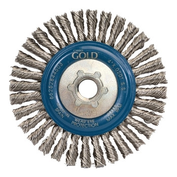 Carborundum Stringer Bead Knot Wire Wheel Brushes, 4 in Dia. 4 in, Steel, 20,000 rpm (6 EA / BX)