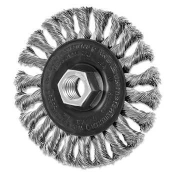 Advance Brush Full Cable Twist Knot Wheel, 4 D x 3/8 W, .014 in Stainless Steel, 20,000 rpm (1 EA / EA)