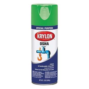Krylon OSHA Paints, 12 oz Aerosol Can, Safety Green (OSHA) (6 CAN / CS) Krylon OSHA Paints, 12 oz Aerosol Can, Safety Green (OSHA) (6 CAN / CS)