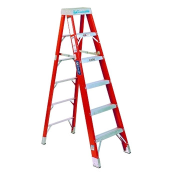 Louisville Ladder FS1400HD Series Brute 375 Fiberglass Step Ladder, 4 ft x 18 7/8 in, 375 lb Cap. (1 EA / EA)