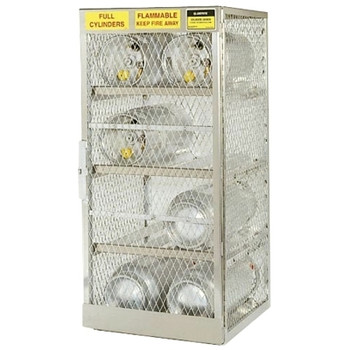 Justrite Aluminum Cylinder Lockers, (12) 20 or 30 lb. Cylinders (1 EA / EA)