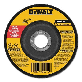 DeWalt Type 27 Depressed Center Wheels, 6 x 1/4 x 7/8, A24R Grit, Aluminum Oxide (10 EA / CTN)