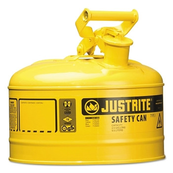 Justrite Type I Steel Safety Can, Diesel, 2.5 gal, Yellow (1 EA / EA)
