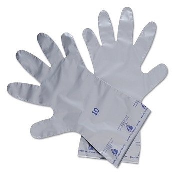 Honeywell North Silver Shield/4H Gloves, PE and EVOH, 2.7 mil, Size 10, Silver (10 PR / PK)