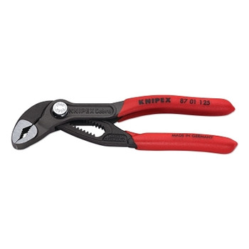 KNIPEX Cobra Water Pump Pliers, 5 in OAL, V-Jaws, 13 Adjustments, Serrated (1 EA / EA)