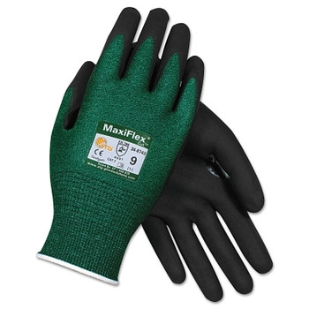 PIP MaxiFlex Cut Cut-Resistant Glove, Large, Black/Green (12 PR / DZ)
