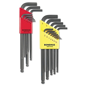 Bondhus Balldriver L-Wrench Combination Set, 22 per pack, Hex Ball Tip, Inch/Metric (1 ST / ST)