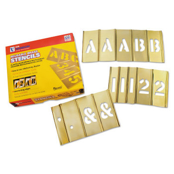 C.H. Hanson Brass Stencil Letter & Number Sets, Brass, 4 in (1 SET/ST)