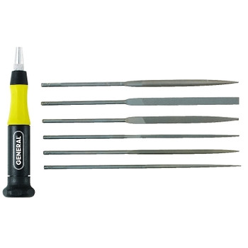 General Tools 6 Pc. Swiss Pattern Needle File Sets, w/handle (3 EA / BX) General Tools 6 Pc. Swiss Pattern Needle File Sets, w/handle (3 EA / BX)