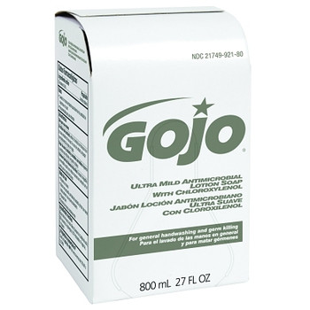 Gojo Ultra Mild Antimicrobial Lotion Soaps w/Chloroxylenol, Lemon, Bag-in-Box, 800 mL (12 EA / CS)