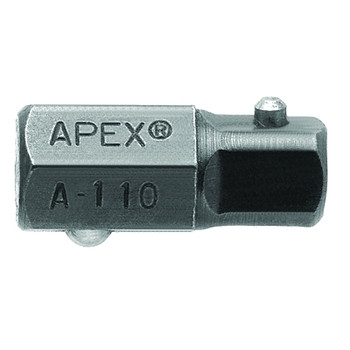 APEX SAE Socket & Ratchet Wrench Adapters, 1/4 in (male square) 1/4 in (male hex), 25/32 in (25 EA / PKG) APEX SAE Socket & Ratchet Wrench Adapters, 1/4 in (male square) 1/4 in (male hex), 25/32 in (25 EA / PKG)