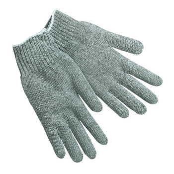 MCR Safety Knit Gloves, Large, Hemmed, Heavy Weight, Gray (12 PR / DZ)