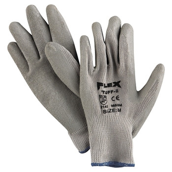 MCR Safety Flex Tuff-II Latex Coated Gloves, Medium, Gray (12 PR / DZ)