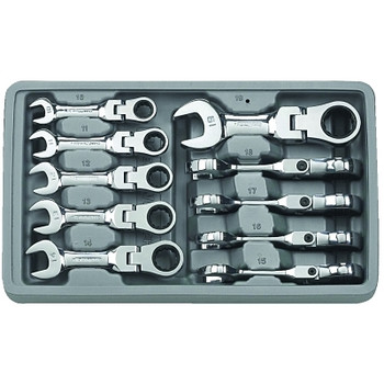 GEARWRENCH 10 Pc. Stubby Flex Combination Ratcheting Wrench Sets, Metric (1 SET / SET)