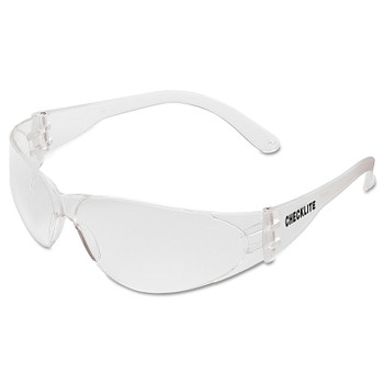 MCR Safety Checklite CL1 Frameless Safety Glasses, Polycarbonate Clear Lens, Duramass, Clear Polycarbonate Temples (1 PR / PR)