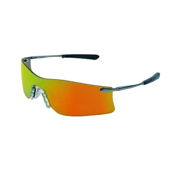 MCR Safety Rubicon T4 Protective Eyewear, Fire Lens, Polycarbonate, Scratch-Resistant, Frame (1 PR / PR)