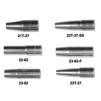 Tweco 23 Series Nozzles, Heavy Duty Self-Insulated,1/8" Tip Recess,3/4", For No. 3 Gun (2 EA / PK)