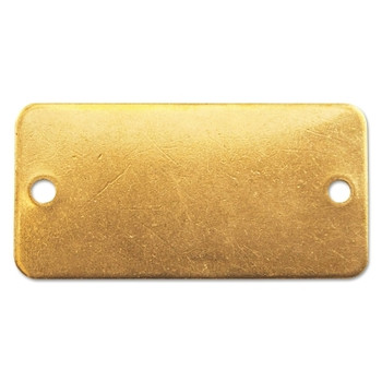 C.H. Hanson Brass Tags, 18 gauge, 3 in x 1 in, 1/8 in Holes, Rounded Rectangle (100 EA / PK)