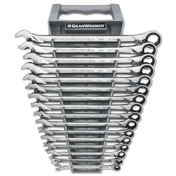 GEARWRENCH 16 Pc XL Combination Ratcheting Wrench Sets, 12 Point, Metric (1 EA / EA)