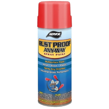 Aervoe Any-Way RustProof Enamels, 12 oz Aerosol Can, Safety Red, High-Gloss (12 CN / CT)