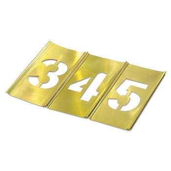 C.H. Hanson Brass Stencil Gothic Style Number Sets, Brass, 12 in (1 SET / SET)