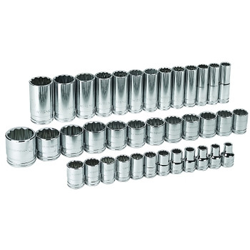 GEARWRENCH 37 Piece Surface Drive Socket Sets, 1/2 in, 12 Point (1 EA / EA)